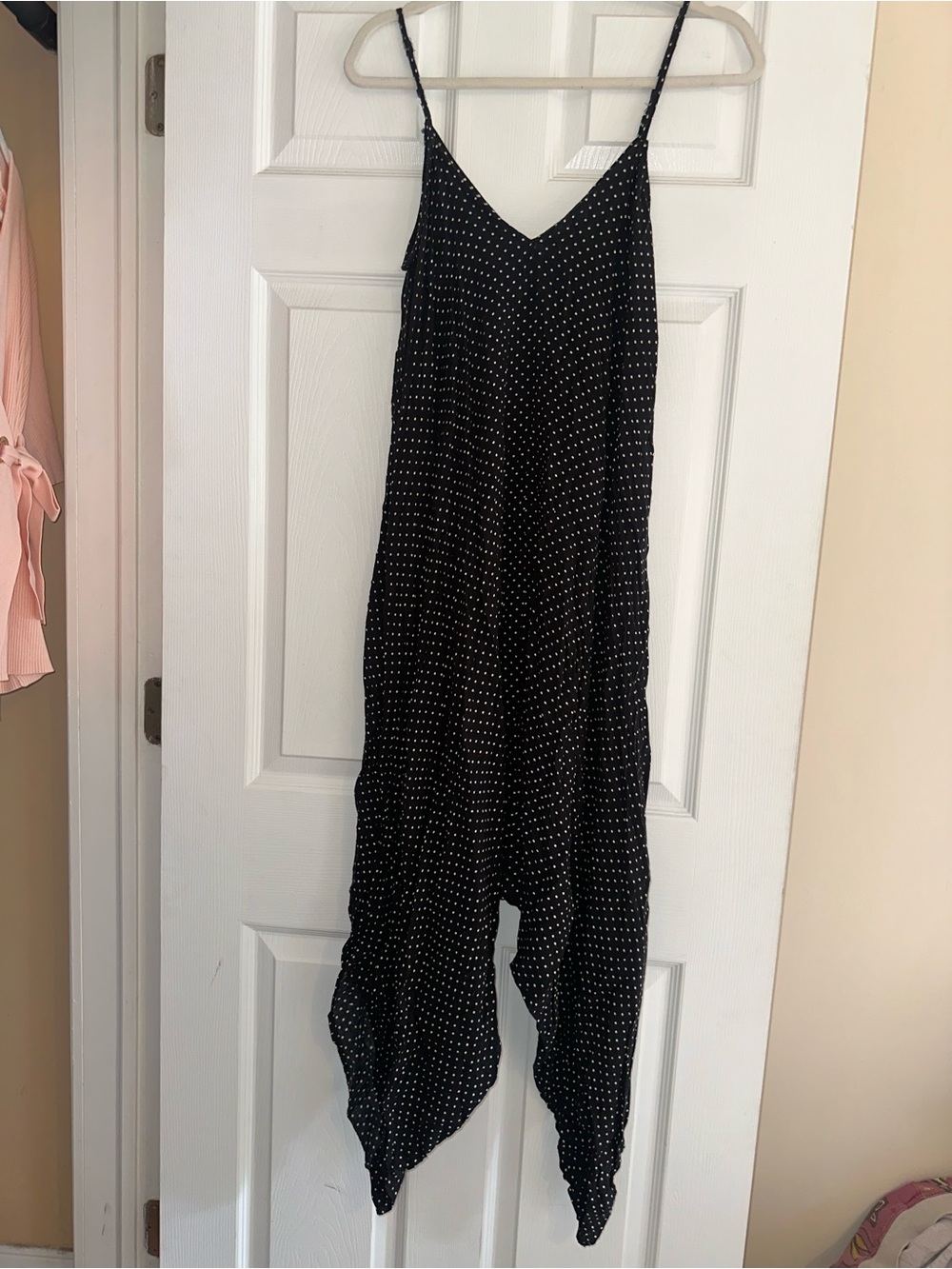 Black Polka Dot Spaghetti Strap Jumpsuit